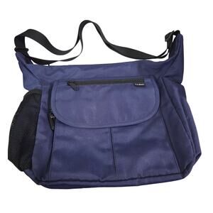 Vintage LL Bean Shoulder Crossbody Messenger Diaper Changing Bag Blue